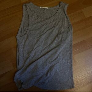 taupe flowy tank top with twist detail